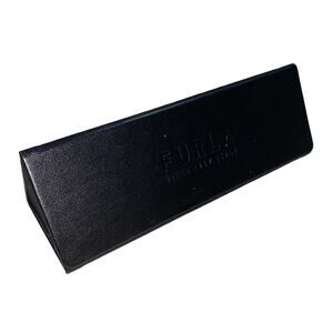 Furla Black Leather Eyeglasses Case Premium Italian Sunglasses Holder